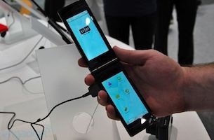 Japan aims at Samsung with dual-screen phones